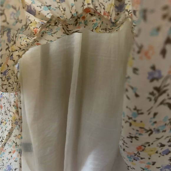 Lauren Ralph Lauren Butter Yellow with Small Floral Print Tiered Midi Sundress - Picture 9 of 16